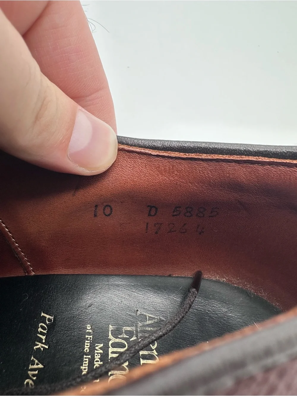 Allen Edmonds Park Avenue Cap Toe Brown Leather Oxford Dress Shoes